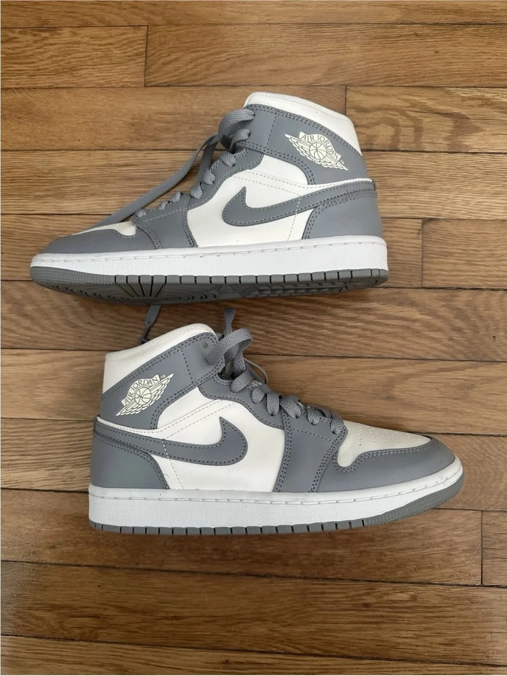 Nike Air Jordan Women's Mid-Top Sneakers in Gray and White
